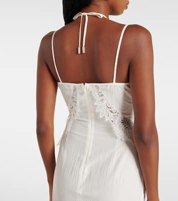 Bridal lace-trimmed taffeta and tulle gown | David Koma