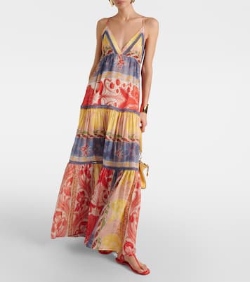 Vestido largo de algodón y seda | Etro