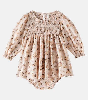 Bebé - vestido Capri de algodón floral fruncido | Rylee + Cru