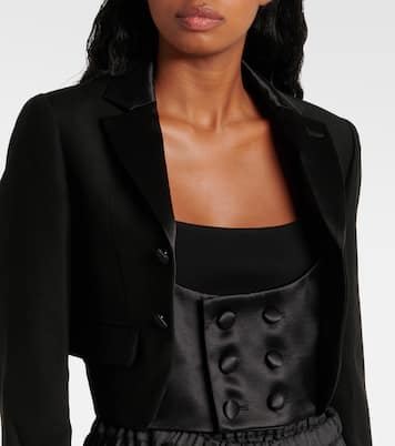 Veste raccourcie en laine, mohair et soie | Noir Kei Ninomiya