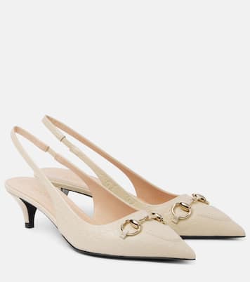 Slingback-Pumps Horsebit GG aus Leder | Gucci
