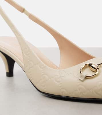 Slingback-Pumps Horsebit GG aus Leder | Gucci