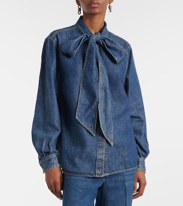 Schluppenbluse Secretary aus Denim | Frame