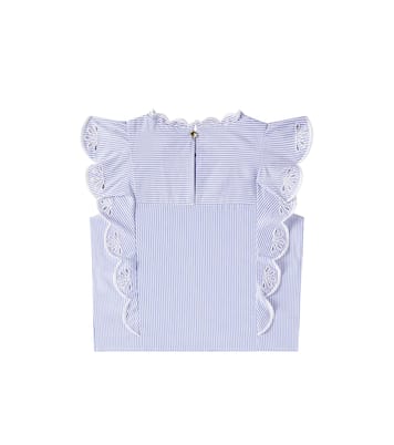 Besticktes Top aus Baumwollpopeline | Chloé Kids