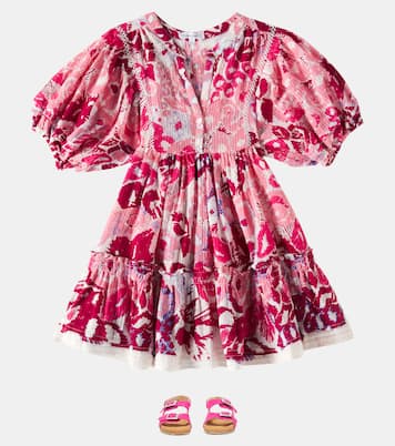 Abito Aria in cotone con volant | Poupette St Barth Kids