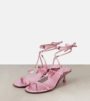 Sandales Zyra 50 en cuir métallisé | Jimmy Choo