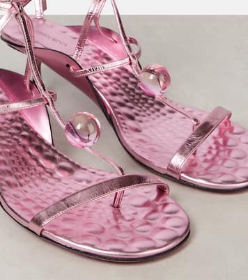 Sandales Zyra 50 en cuir métallisé | Jimmy Choo