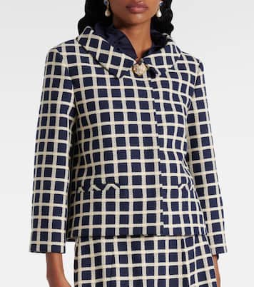 Veste en laine et coton mélangés à carreaux | Valentino