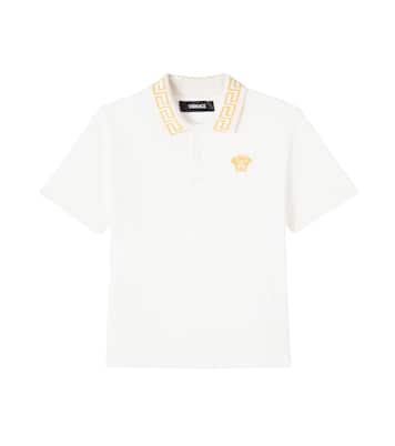 Polo Greca in piqué di cotone | Versace Kids
