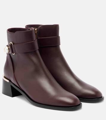 Noor 45 embellished leather ankle boots | Jimmy Choo