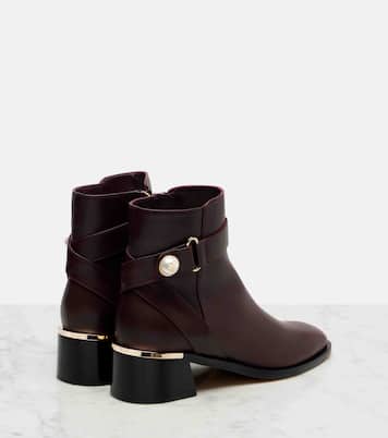 Noor 45 embellished leather ankle boots | Jimmy Choo