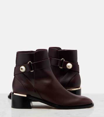 Noor 45 embellished leather ankle boots | Jimmy Choo
