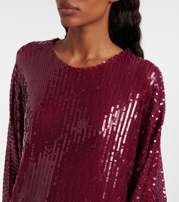 Vegas sequined feather-trimmed chiffon kaftan | Taller Marmo