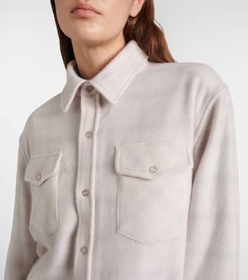 Chemise Clarity en cachemire à carreaux et quartz | God's True Cashmere