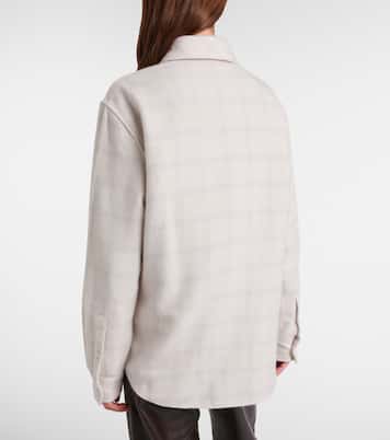 Chemise Clarity en cachemire à carreaux et quartz | God's True Cashmere