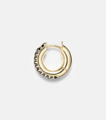 Macro Hoop 18kt yellow gold single earring with diamonds | Spinelli Kilcollin