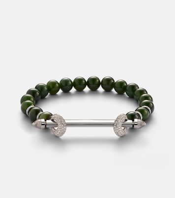 Armband Chakra aus Jade mit 18kt Weißgold,Diamanten und Quarz | Ananya