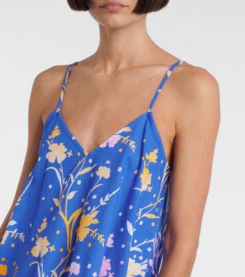 Floral cotton and linen midi dress | Juliet Dunn