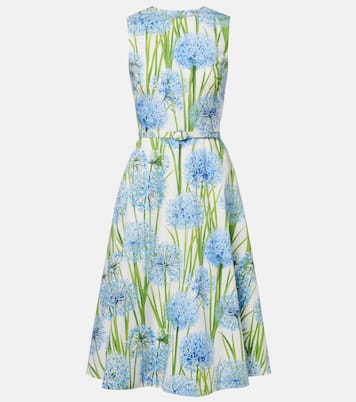 Vestido midi de popelín en mezcla de algodón | Oscar de la Renta