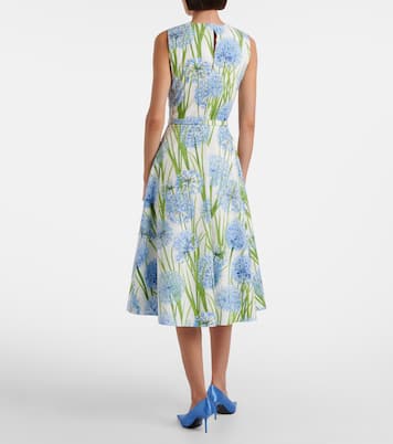 Vestido midi de popelín en mezcla de algodón | Oscar de la Renta