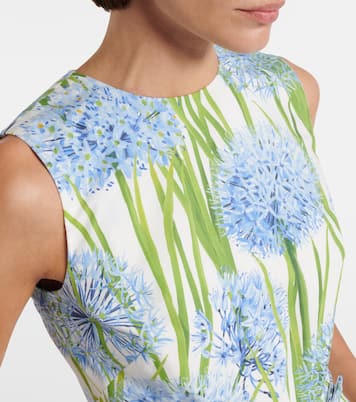 Vestido midi de popelín en mezcla de algodón | Oscar de la Renta