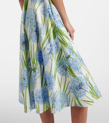 Vestido midi de popelín en mezcla de algodón | Oscar de la Renta