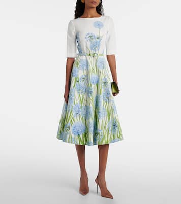Vestido midi de popelín en mezcla de algodón | Oscar de la Renta