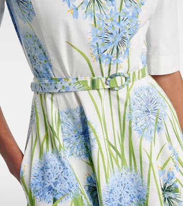 Vestido midi de popelín en mezcla de algodón | Oscar de la Renta