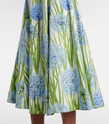 Vestido midi de popelín en mezcla de algodón | Oscar de la Renta