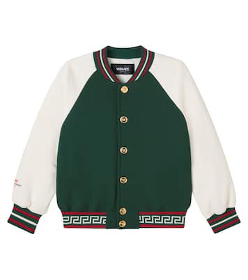 Medusa Greca cotton jersey varsity jacket | Versace Kids