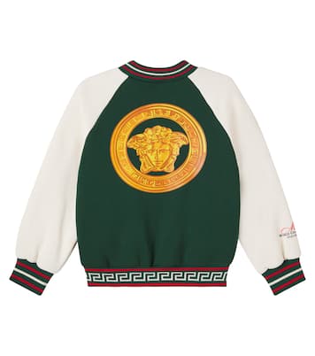 Medusa Greca cotton jersey varsity jacket | Versace Kids