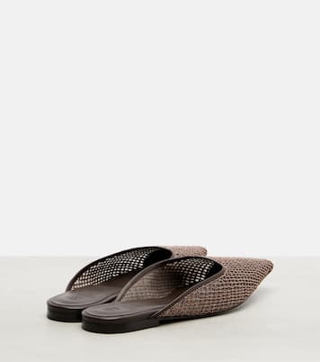 ميولز مقلّم بالجلد | Brunello Cucinelli