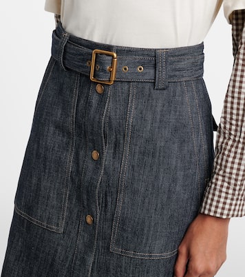 Belted denim midi skirt | Moncler