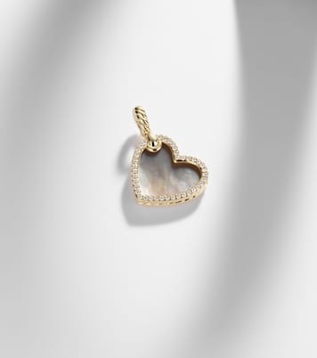 Pendente DY Elements® Heart in oro 18kt (750/1000) con diamanti e perla | David Yurman