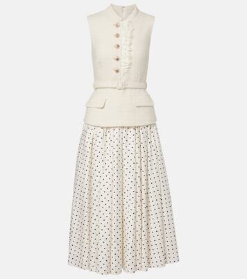 Polka-dot bouclé midi dress | Self-Portrait