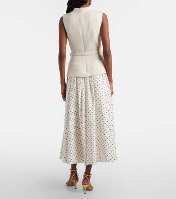 Polka-dot bouclé midi dress | Self-Portrait