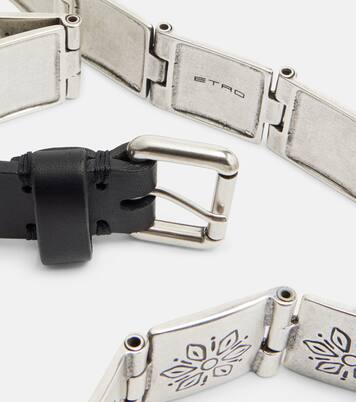 Leather-trimmed belt | Etro