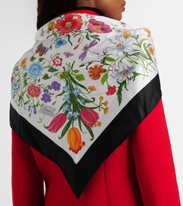 Pañuelo de sarga de seda floral | Gucci