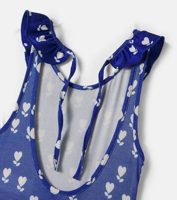 Nudist Flower printed ruffled swimsuit | Bonton