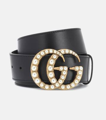 Ceinture GG en cuir a ornements en noir Gucci Mytheresa