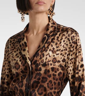 Leopard-print stretch-silk satin top | Dolce&Gabbana