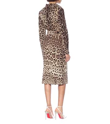 Leopard-print stretch-silk skirt | Dolce&Gabbana