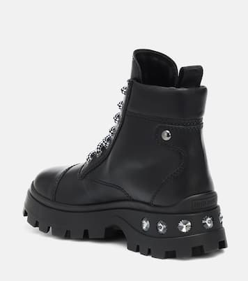 Schnürstiefel aus Leder | Miu Miu