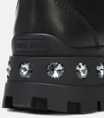 Schnürstiefel aus Leder | Miu Miu