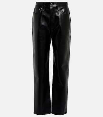 90s Pinch Waist leather-blend pants | Agolde