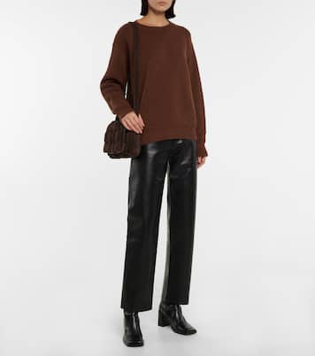 90s Pinch Waist leather-blend pants | Agolde