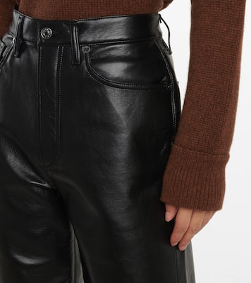 90s Pinch Waist leather-blend pants | Agolde