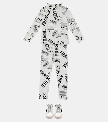 Printed stretch-cotton top | MM6 Maison Margiela Kids