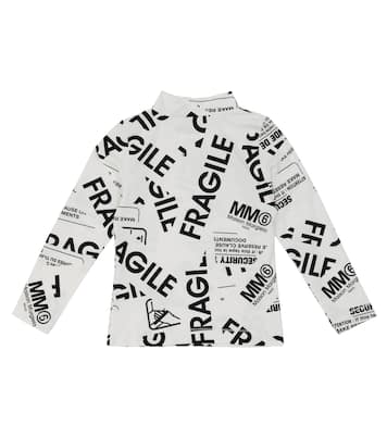 Printed stretch-cotton top | MM6 Maison Margiela Kids