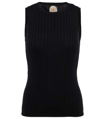 Ribbed-knit cotton and silk tank top | Jardin des Orangers